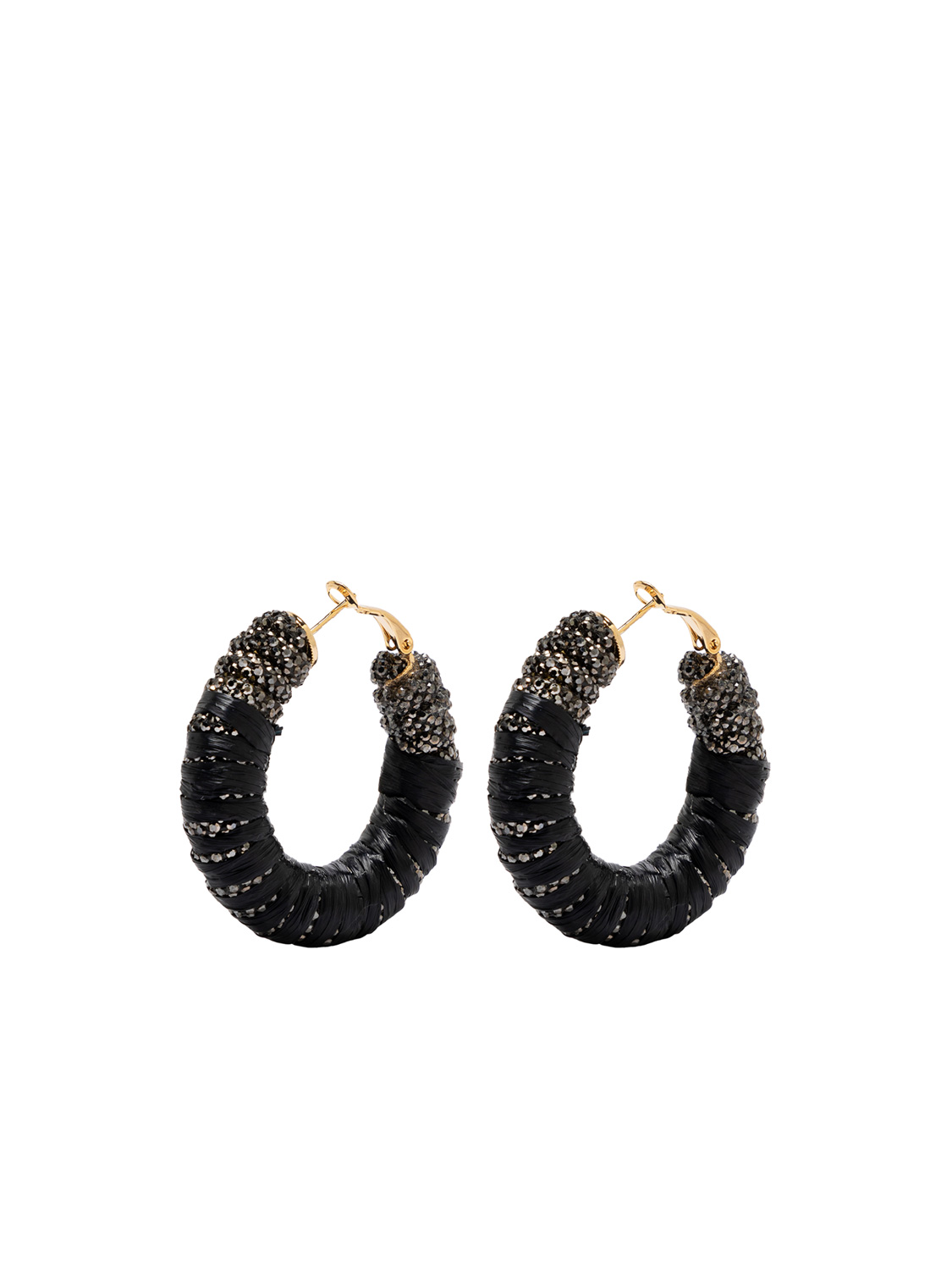 Black metallic earrings deals