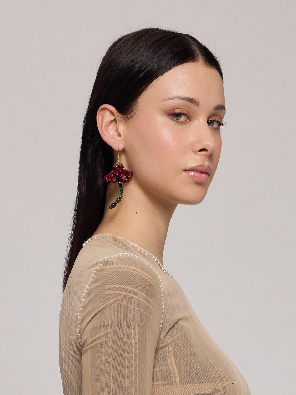 ROSANTICA: Sakura Earrings Burgundy